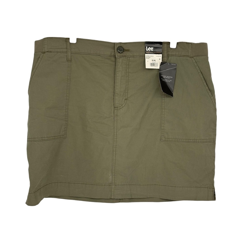 Lee Mid Rise Skort Lichen Green Ultra Soft Waistband Size 20 M